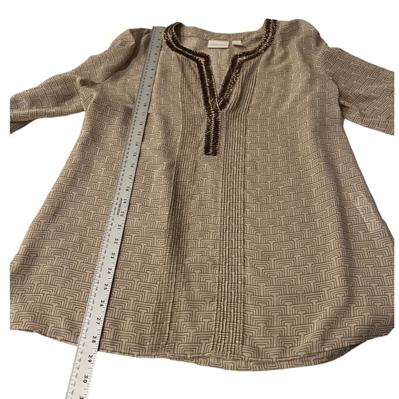 Chico’s Crafted Artisan Emery sheer beaded Top 2 (12US) - Picture 9 of 11